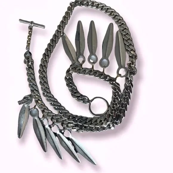 YSL silver chain link belt leaf design - Picture 5 of 14